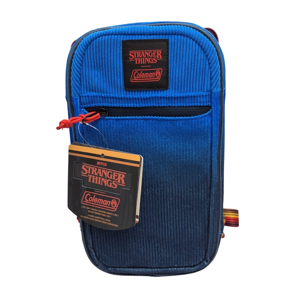 Coleman Stranger Things 6-Can Convertible Cross-Body Cooler Blue Fade Stripe